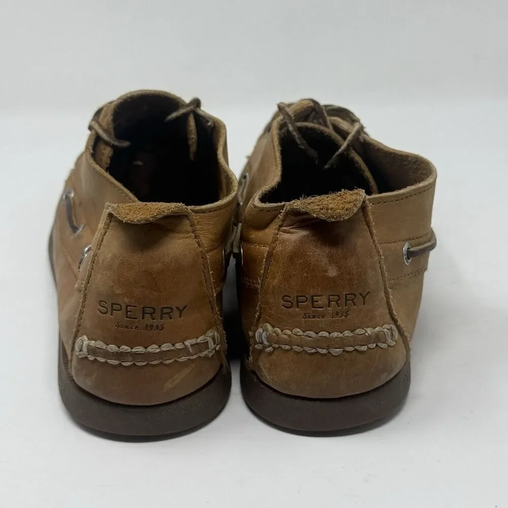 Sperry Top Sider Authentic Chukka Boots Mens 12 M Brown Leather Preppy Casual